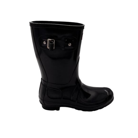Hunter Original Short Gloss Rain Boots in Black Size 8 - Picture 5 of 8